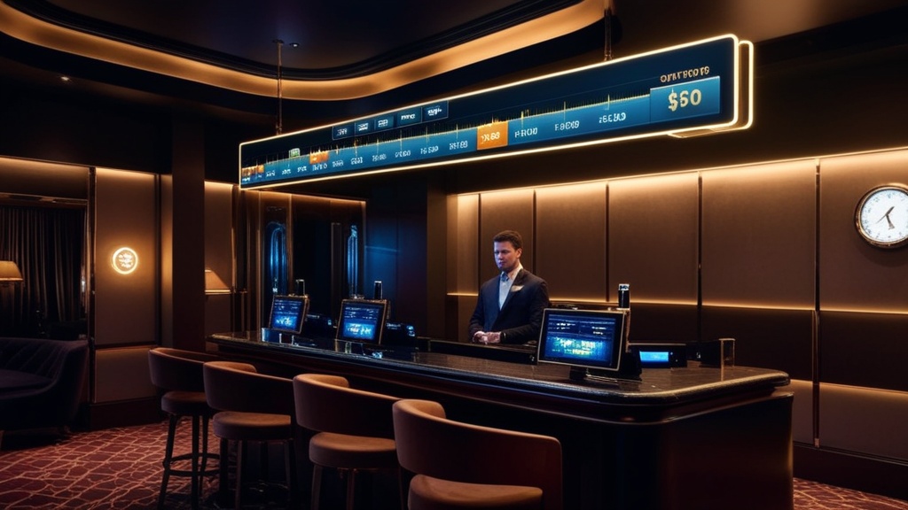 Dunkler Casino-Bereich mit Anzeige zur Auszahlungsdauer