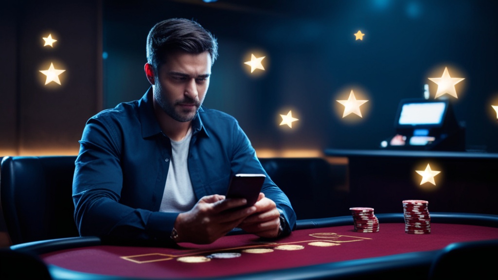 Spieler liest Erfahrungsberichte zur Auszahlung im Casino
