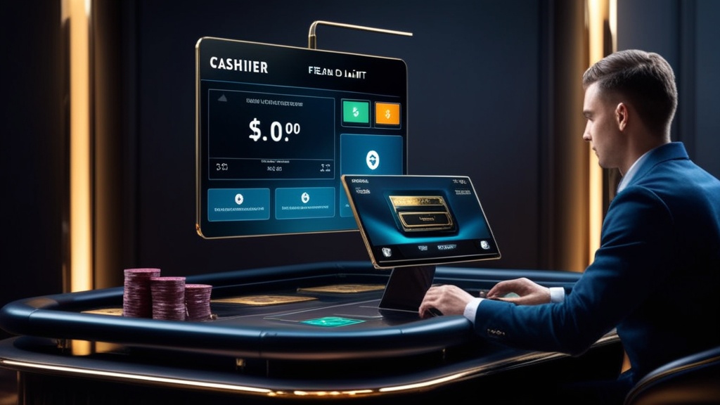 Casino-Tresen mit Anzeige zu Gebühren und Auszahlungslimits