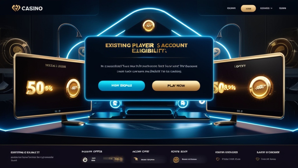 Persönliche Bonusanzeige für Bestandskunden im dunklen Casino-Dashboard