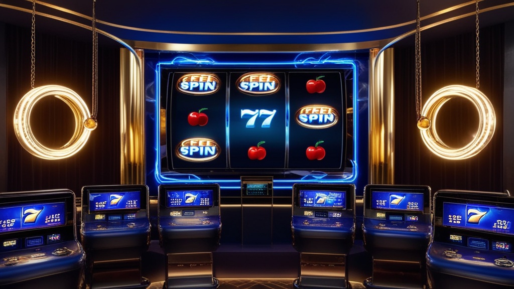 Freispiele und Slot-Symbole in einer dunklen Casino-Umgebung